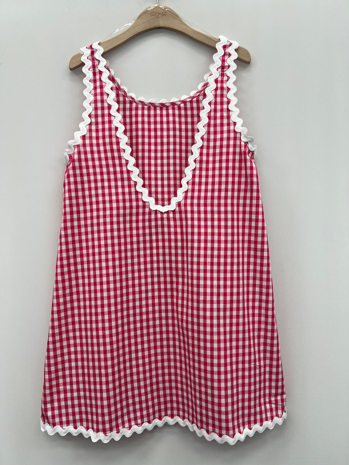 Lolly gingham scalloped beach dress