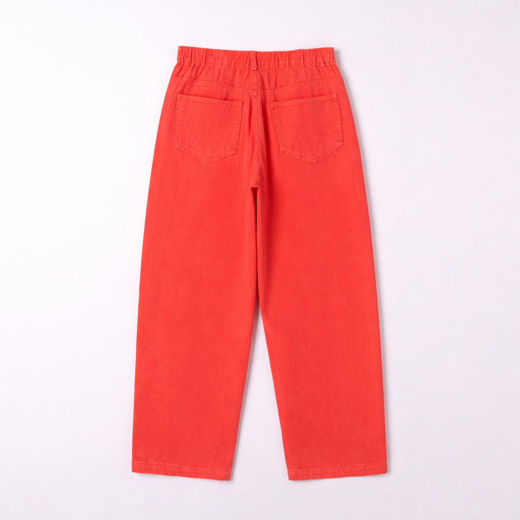 Odette coral orange balloon barrel Jeans