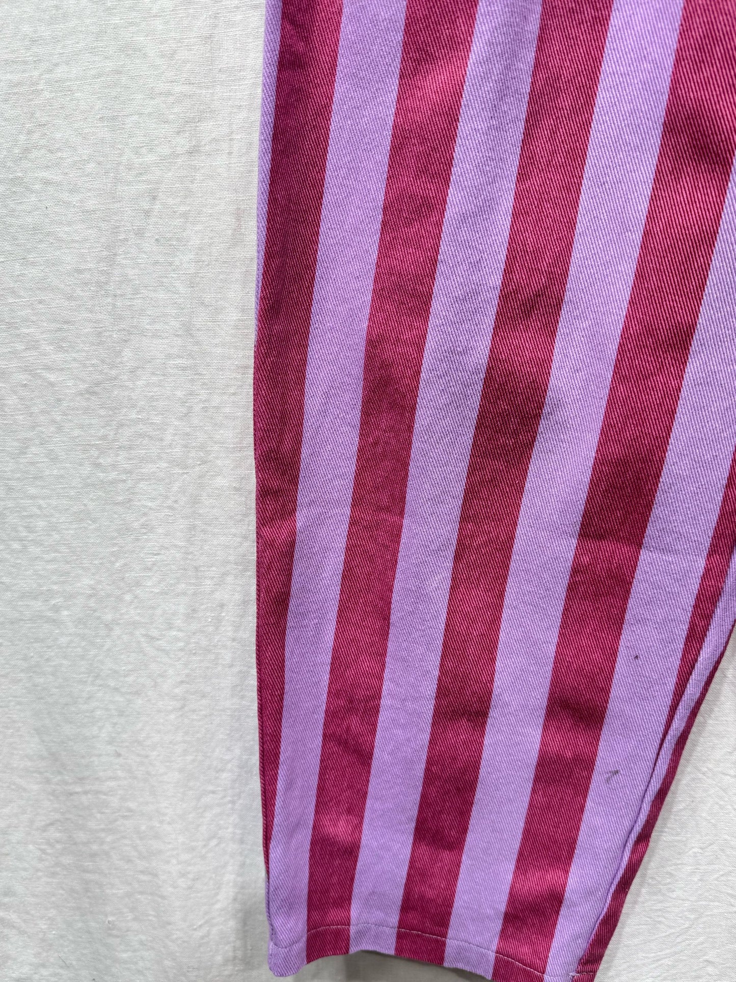 Eden pink and purple stripe barrel jeans