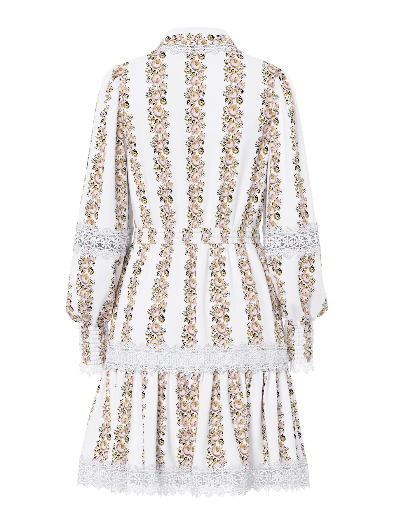YASPETREA lace tiered floral dress