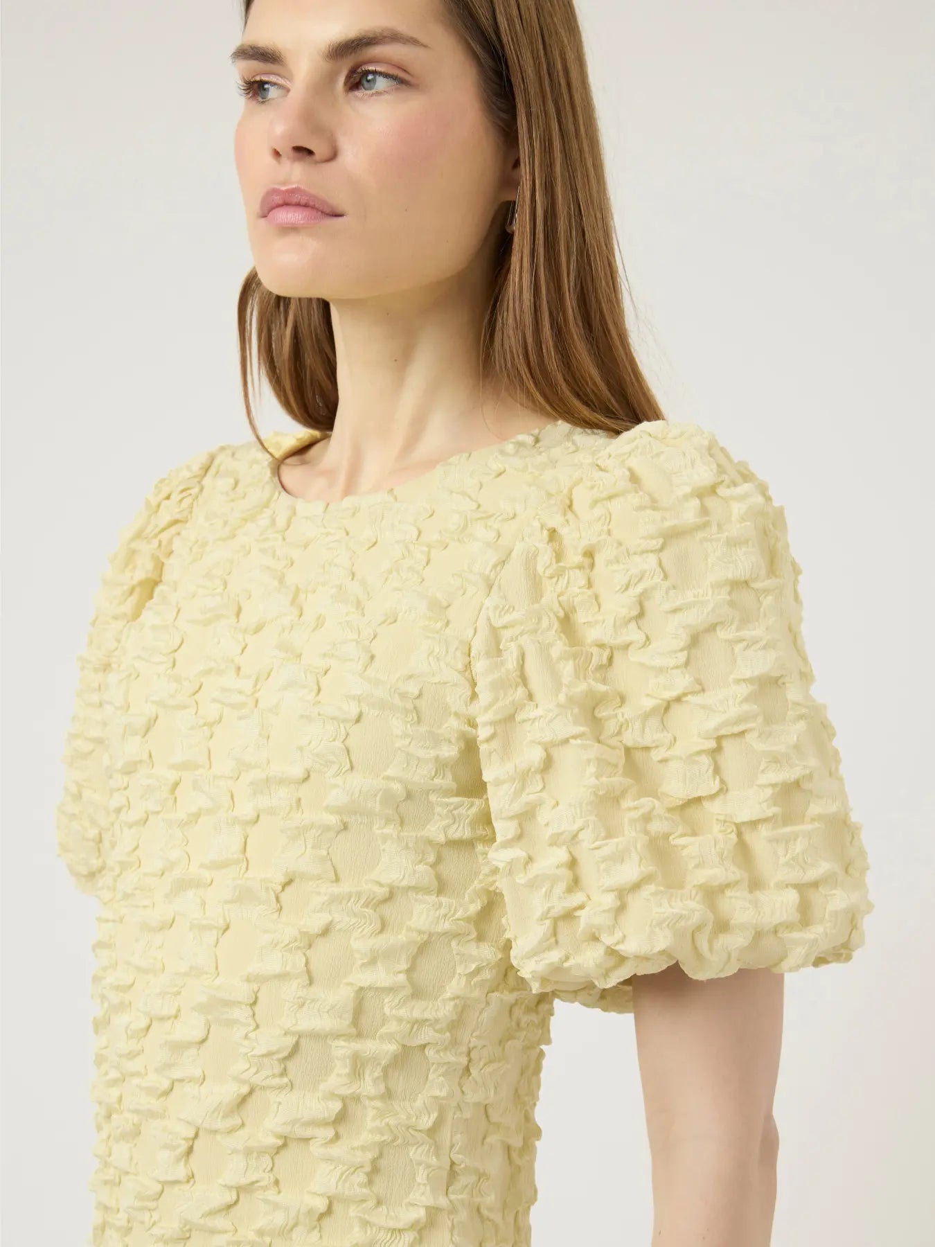 YASMIAMAJA 2/4 yellow puff sleeve dress