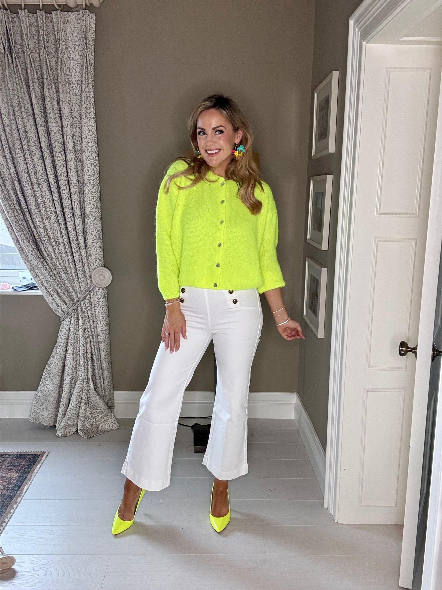 Riley mohair neon yellow cardigan
