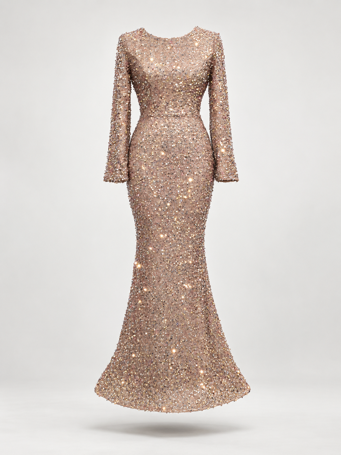Thea long gold sequin dress