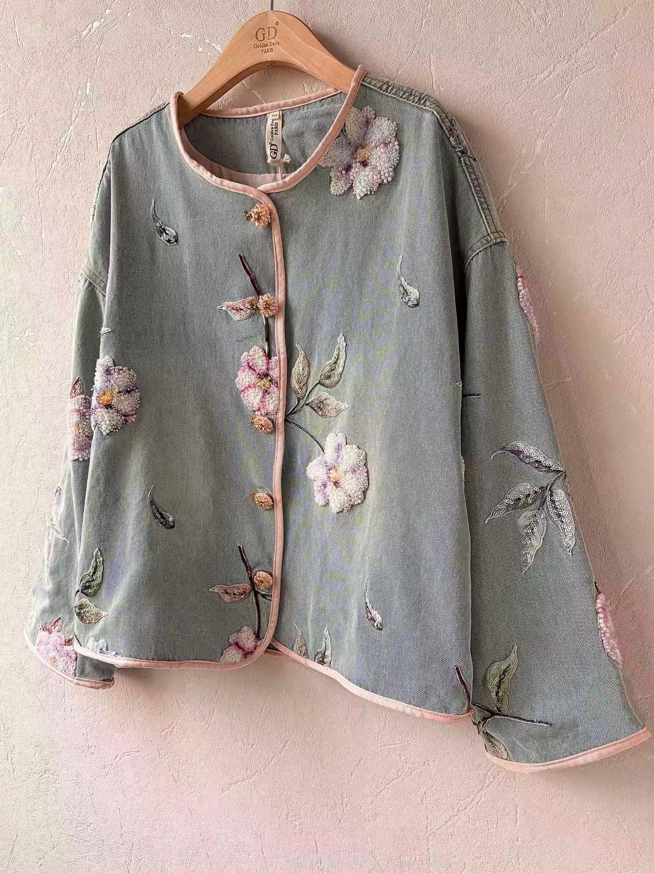 Sam beaded embroidered denim jacket