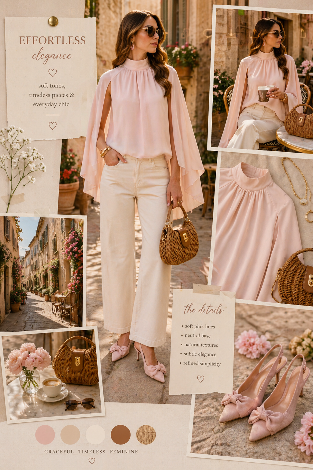 Ellie pink cape blouse top