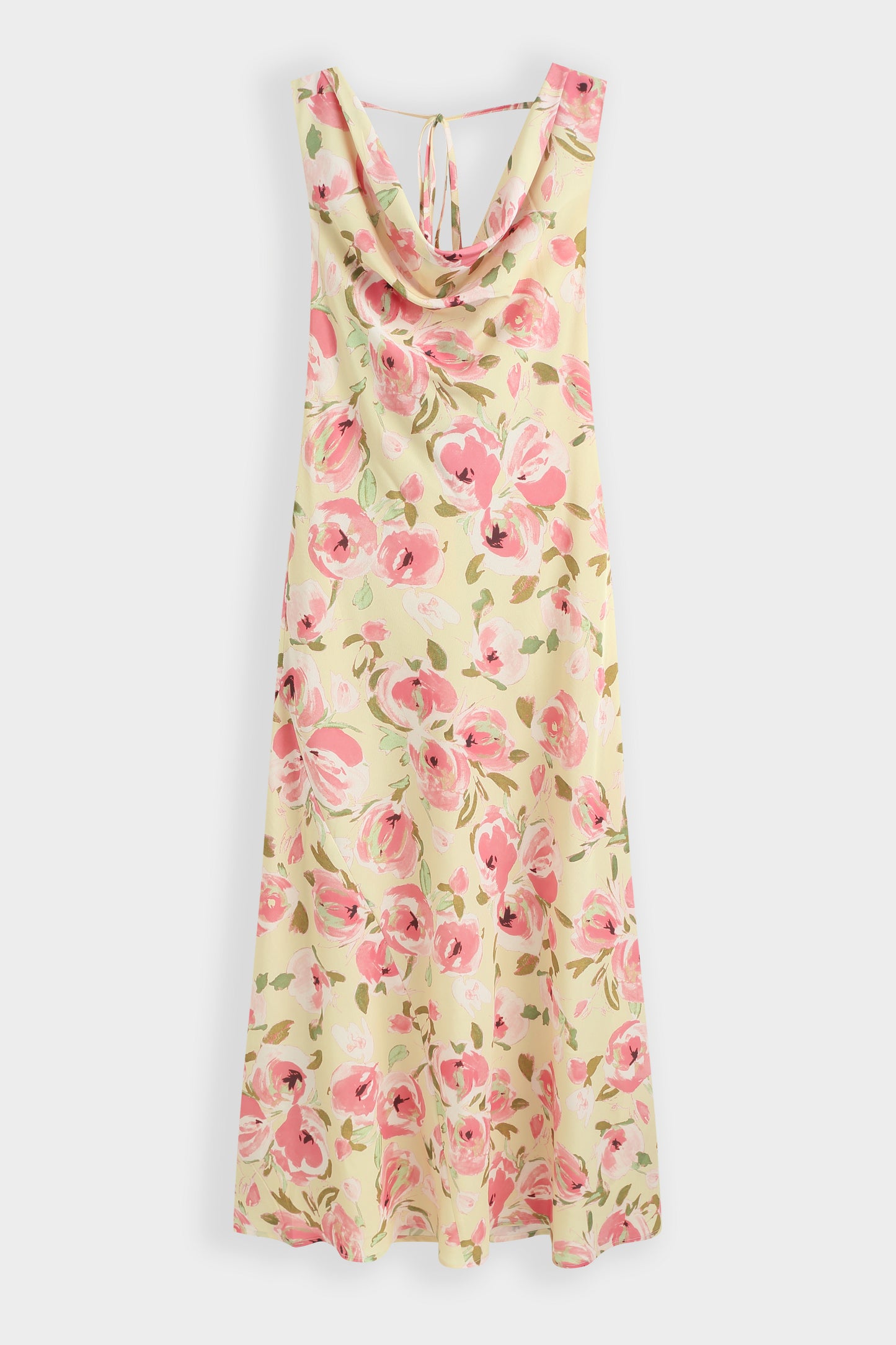 Esme yellow floral cowl neck dress