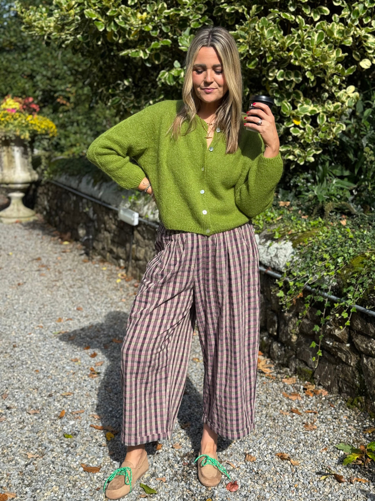 Riley 20% mohair green cardigan