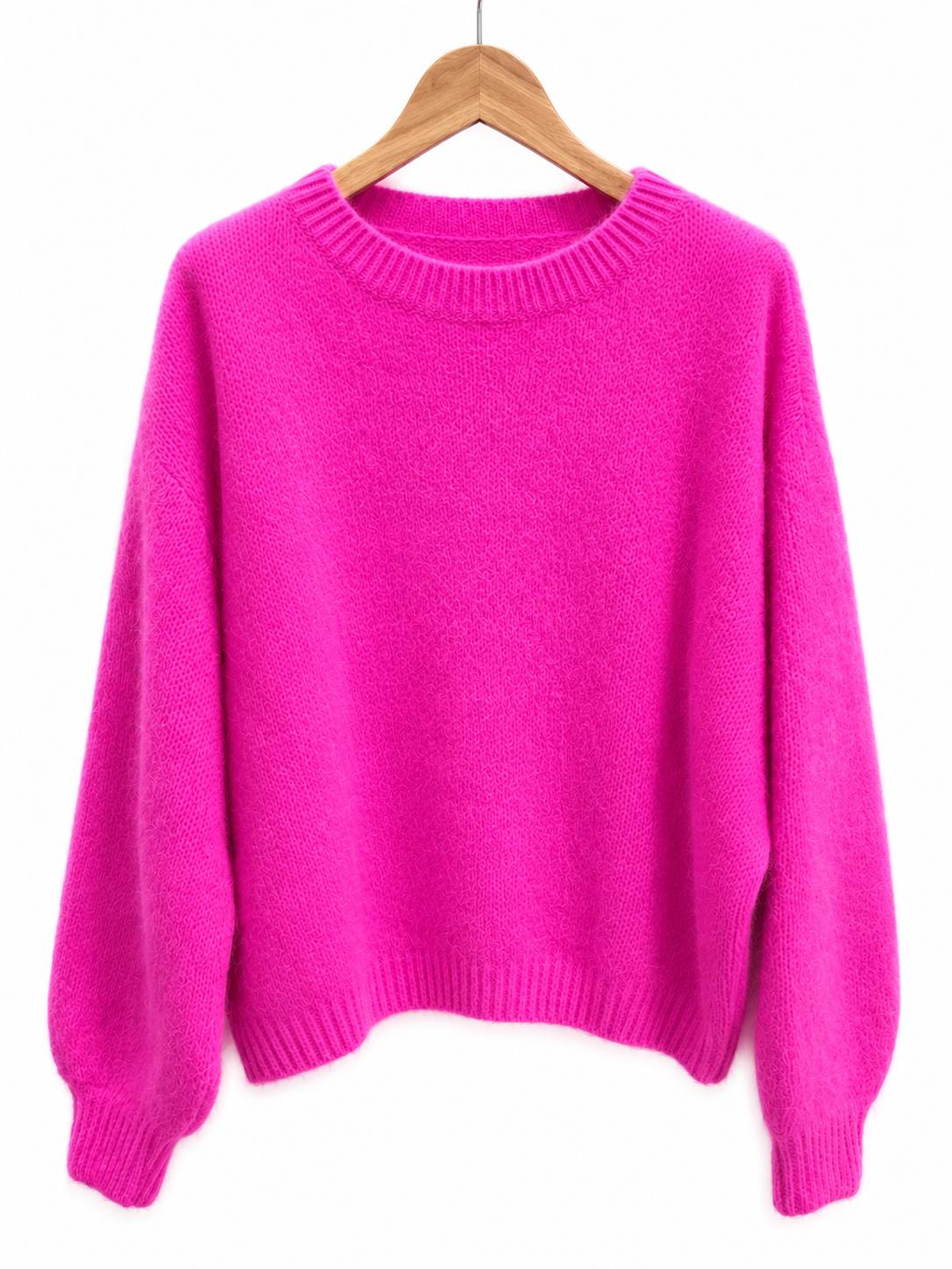 Megan 20% mohair neon pink jumper
