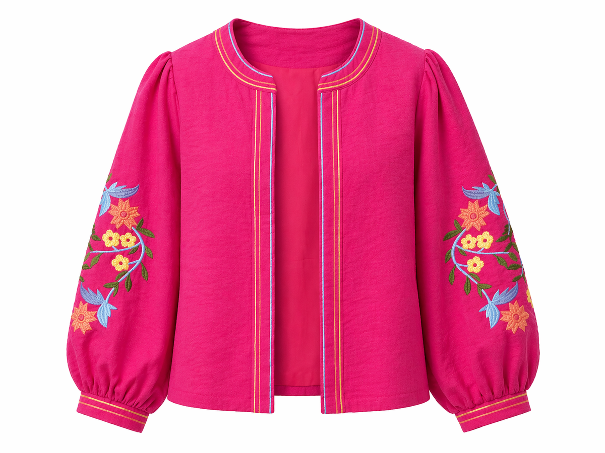 Cecilia fuchsia pink floral boho jacket
