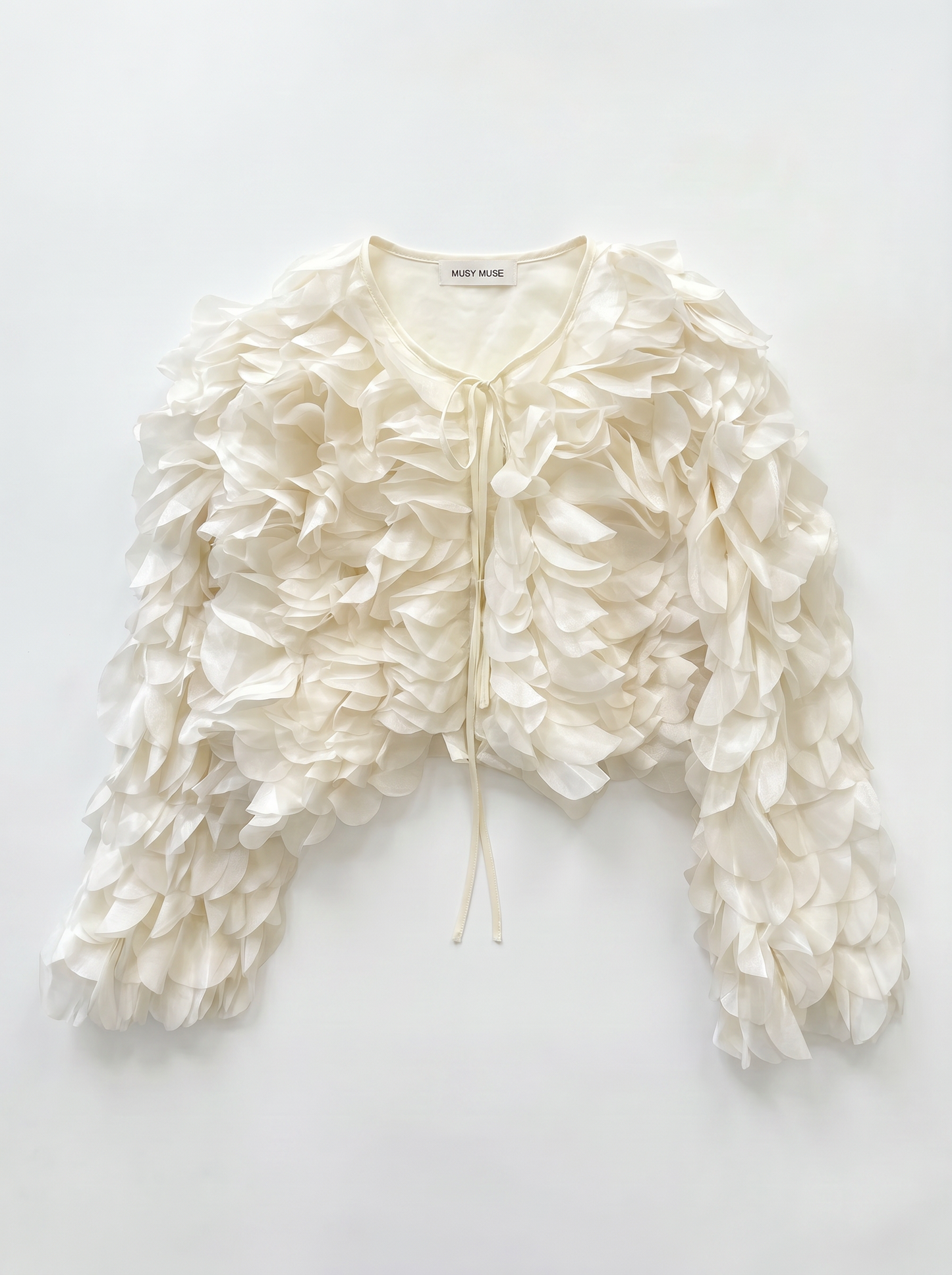 Kim ivory ruffle floral bolero jacket