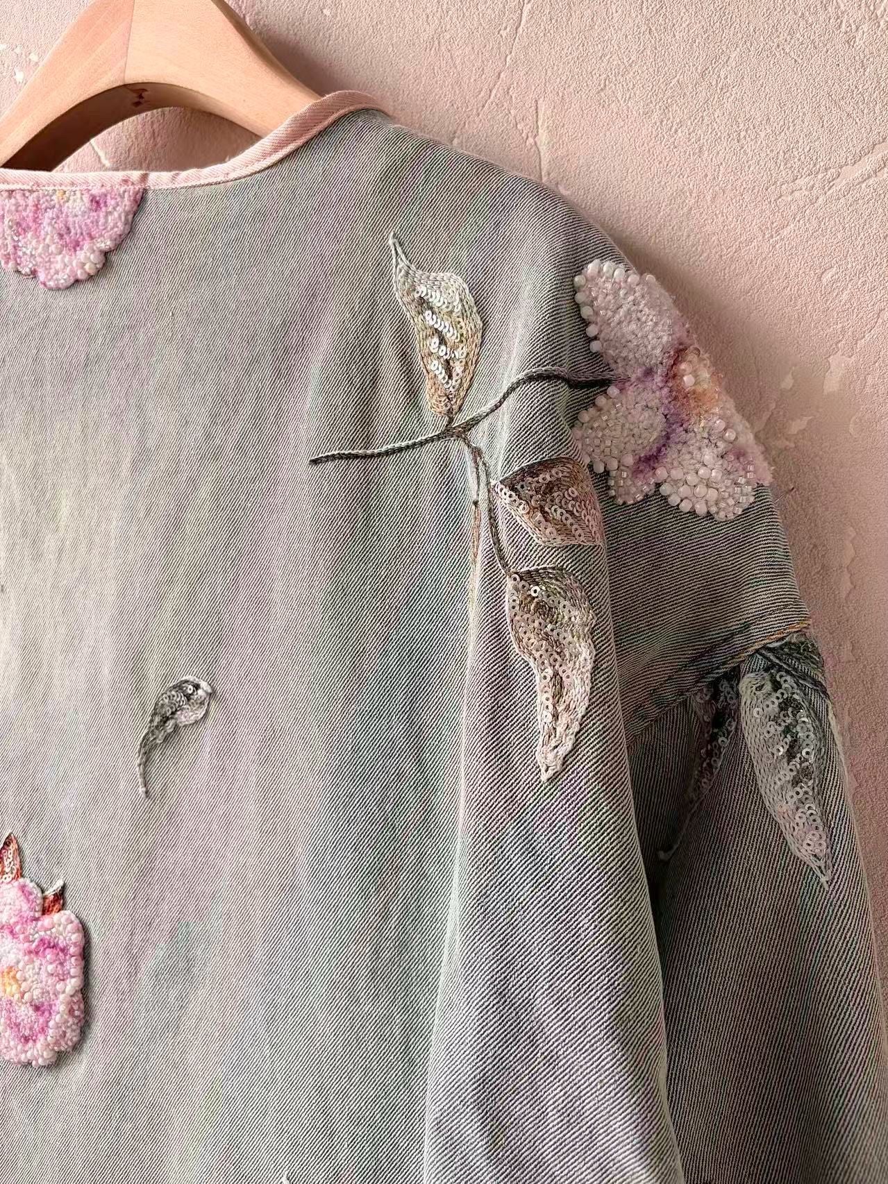 Sam beaded embroidered denim jacket
