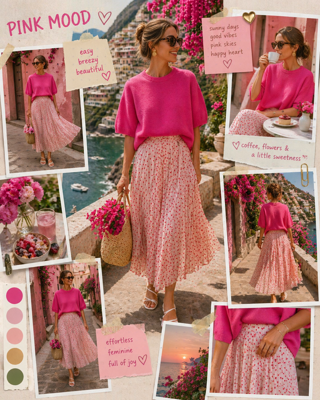 Eve pink red heart tulle full skirt