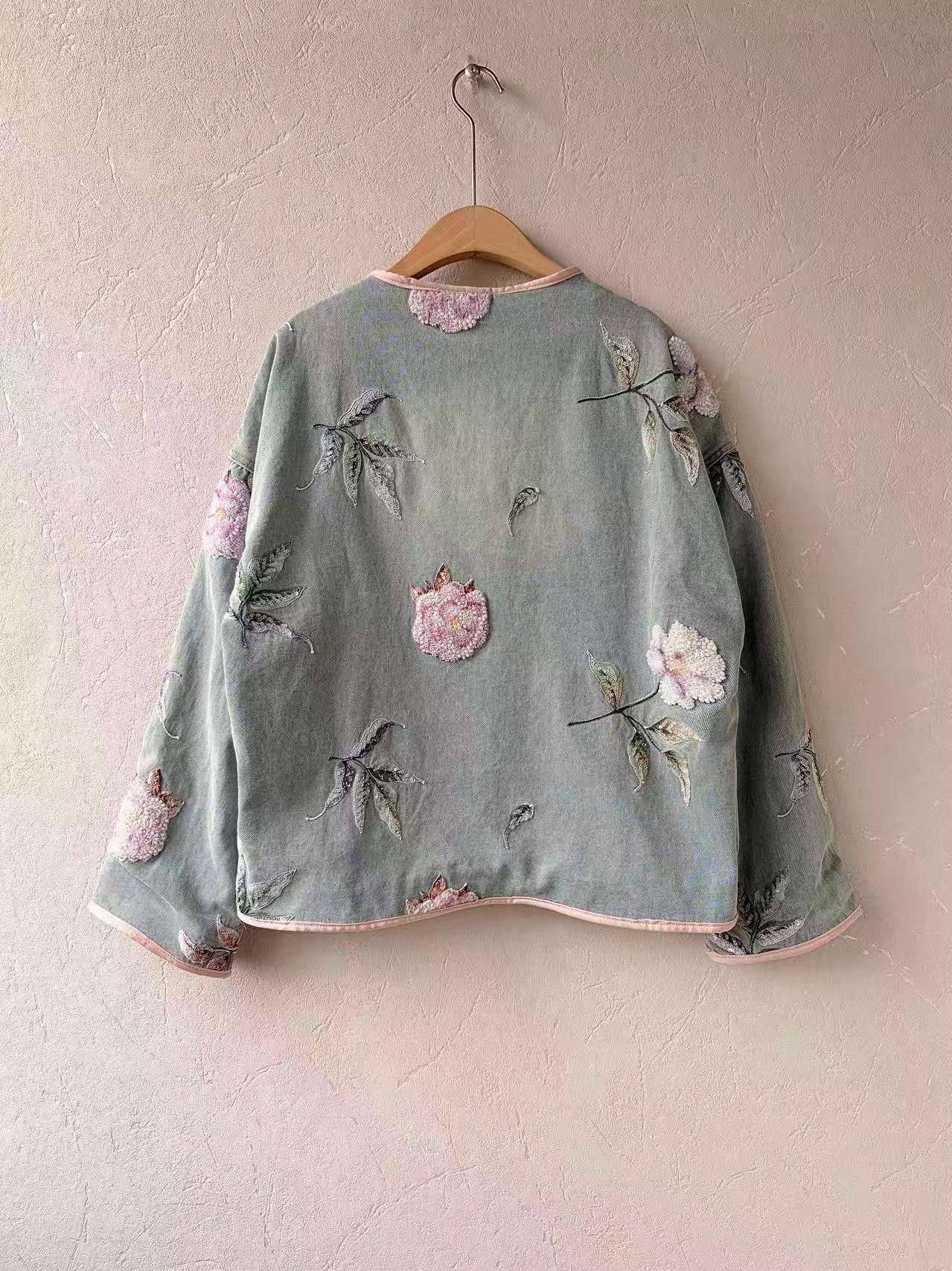 Sam beaded embroidered denim jacket