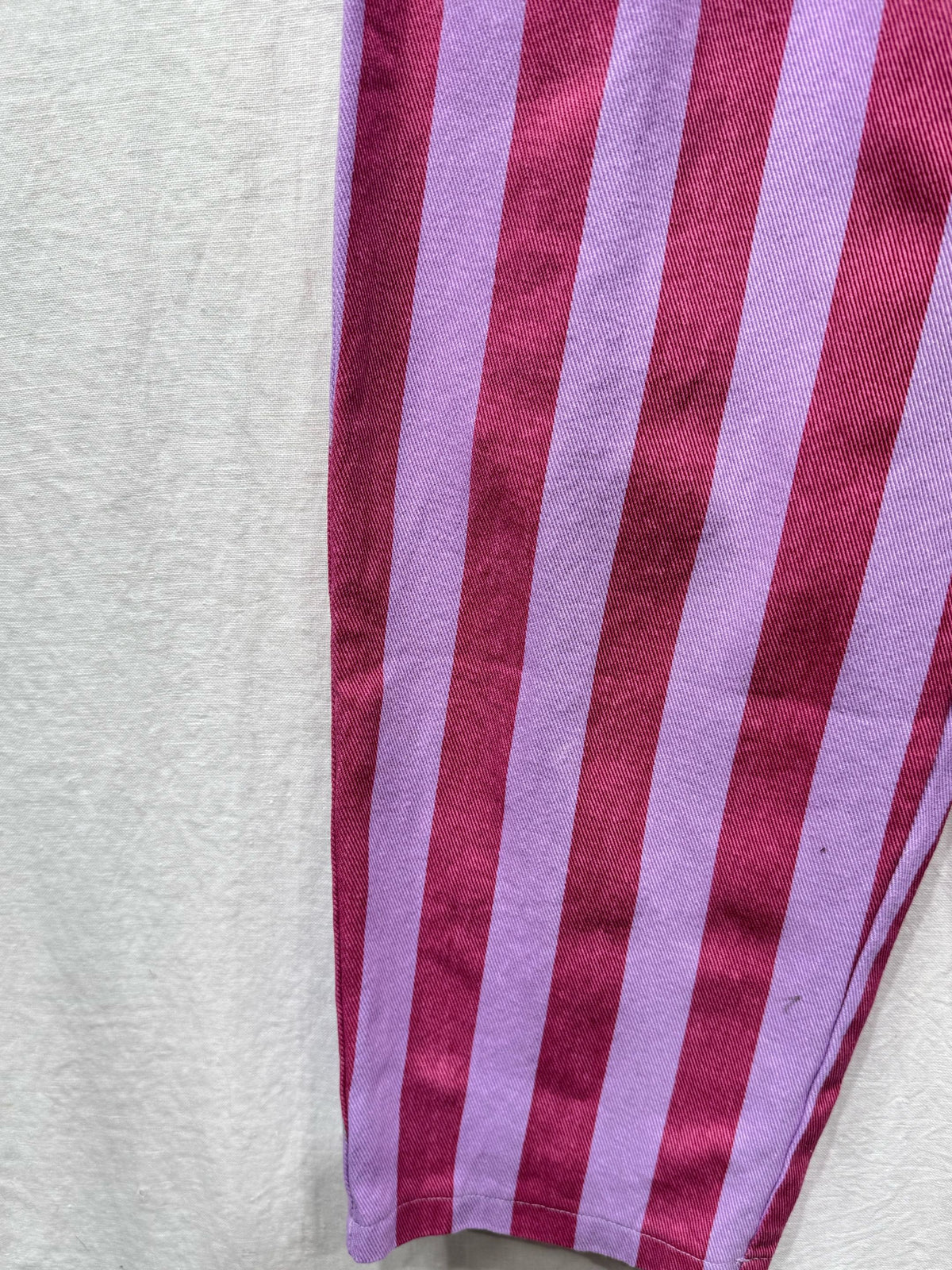 Eden pink and purple stripe barrel jeans