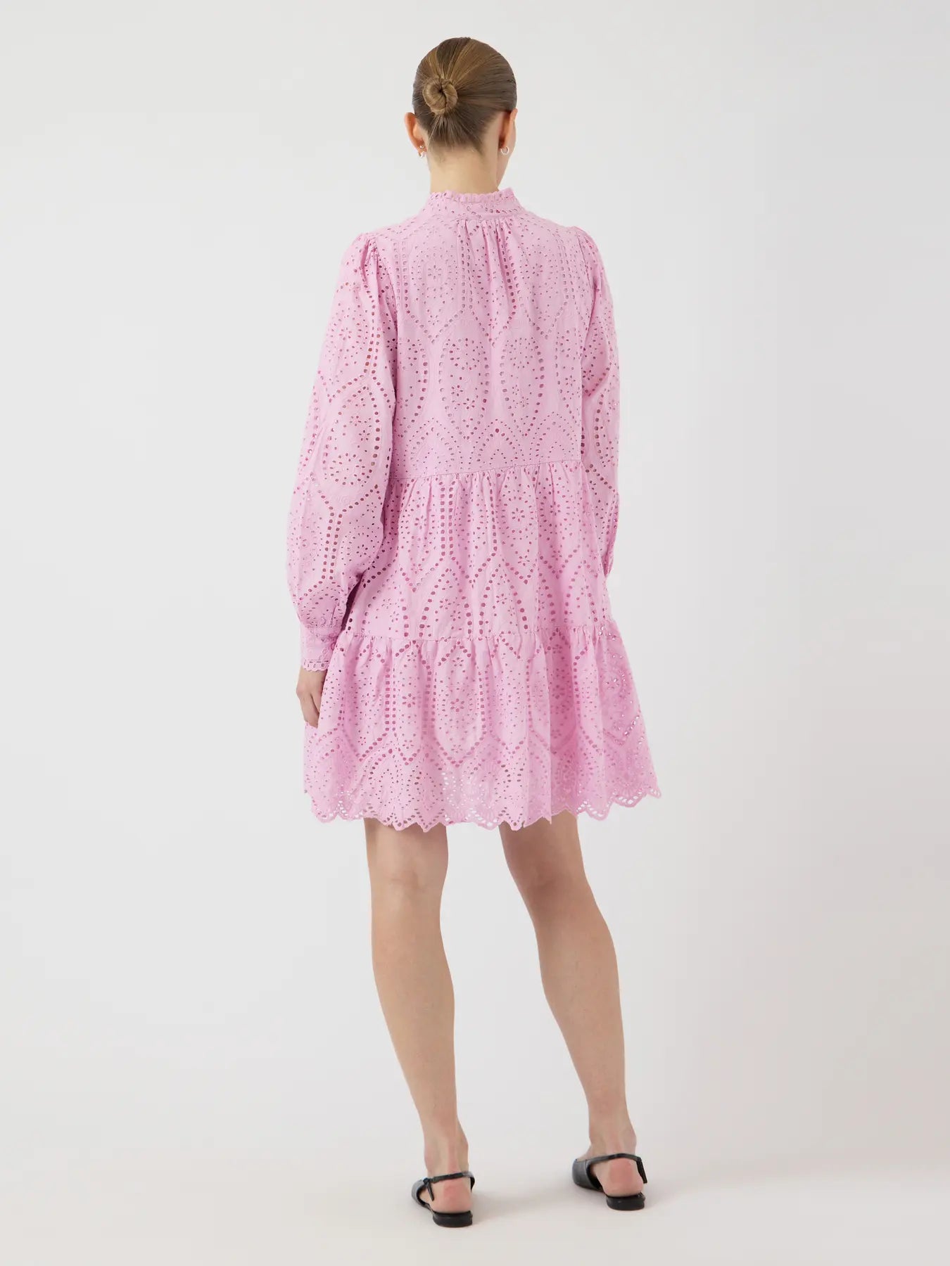 YAS pastel lavender lace mini dress