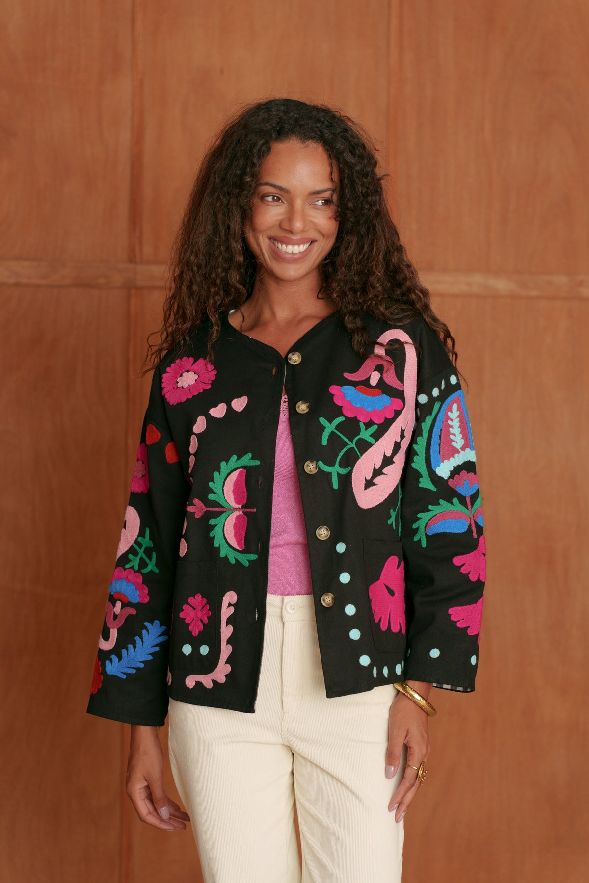 Danielle black embroidered jacket