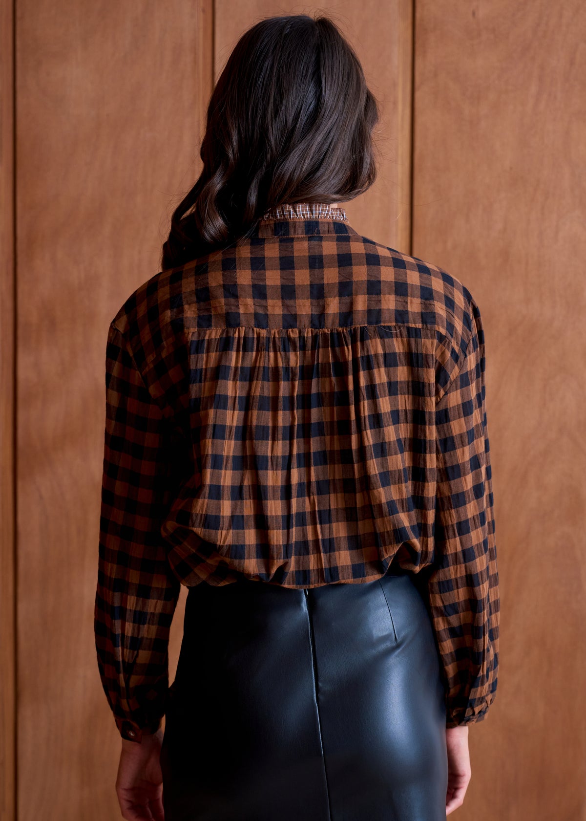 Casey flower print check blouse