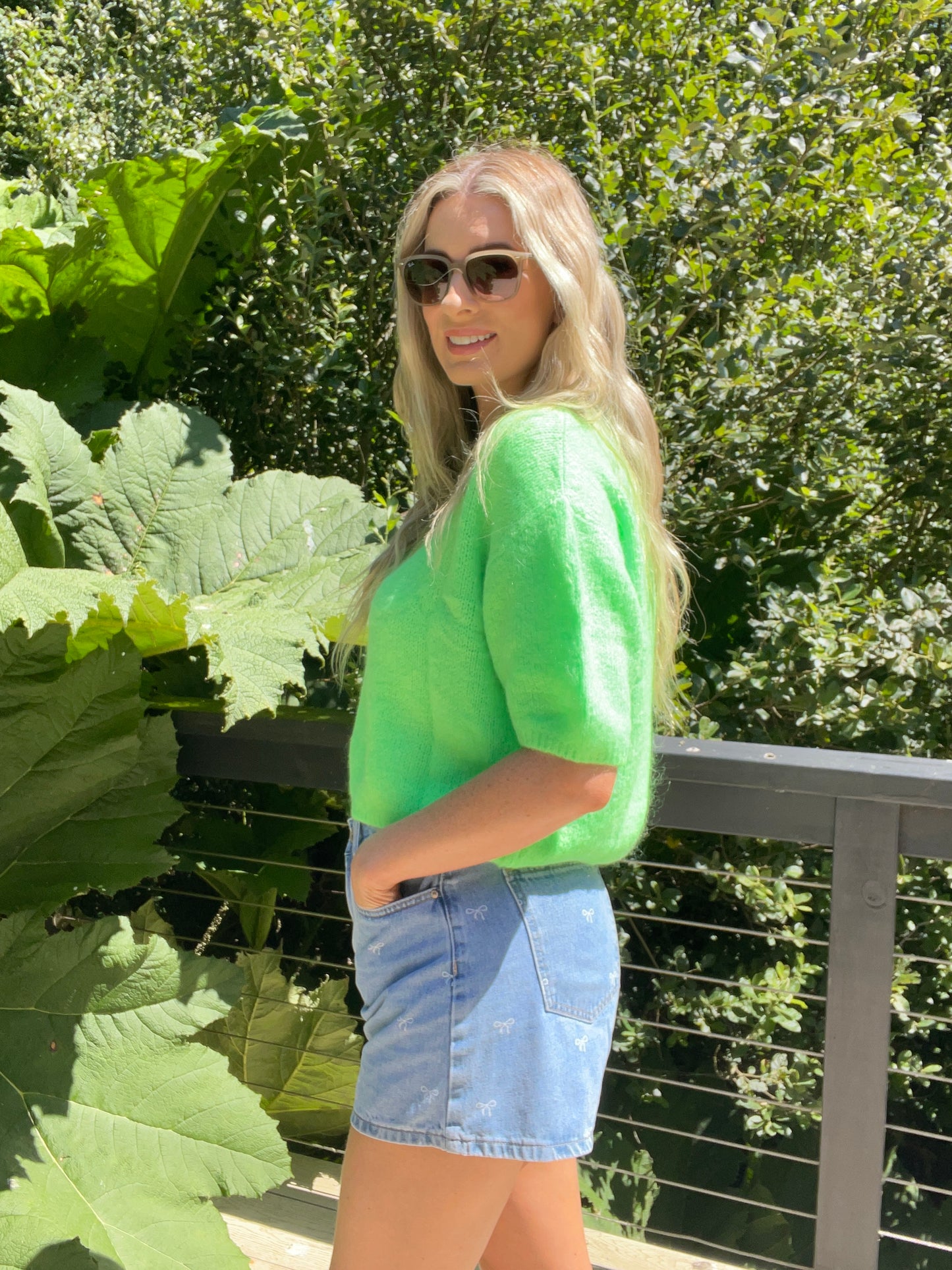 Lottie neon green mohair jumper