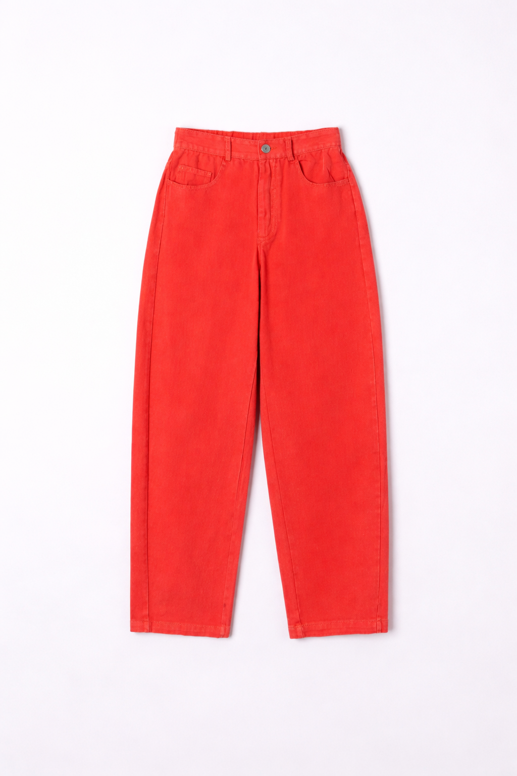 Odette coral orange balloon barrel Jeans