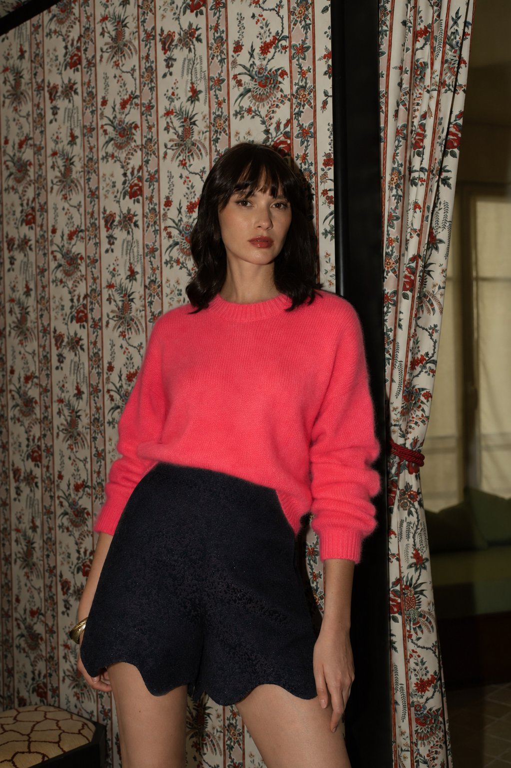 Megan 20% mohair neon coral jumper