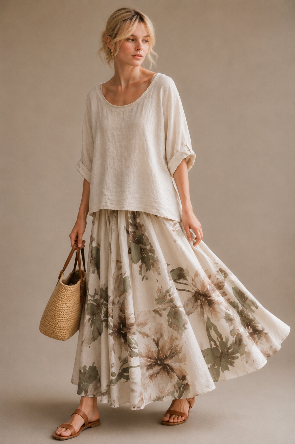 Marilyn linen dress and top set