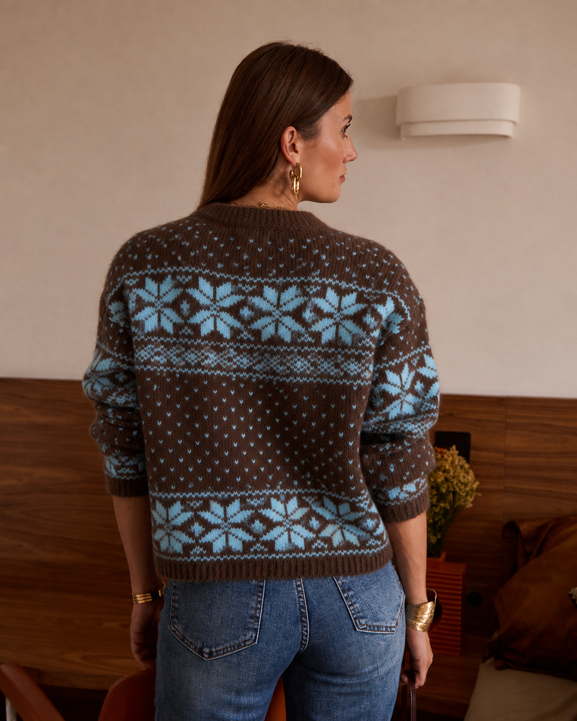 Alice brown and blue artic cardigan