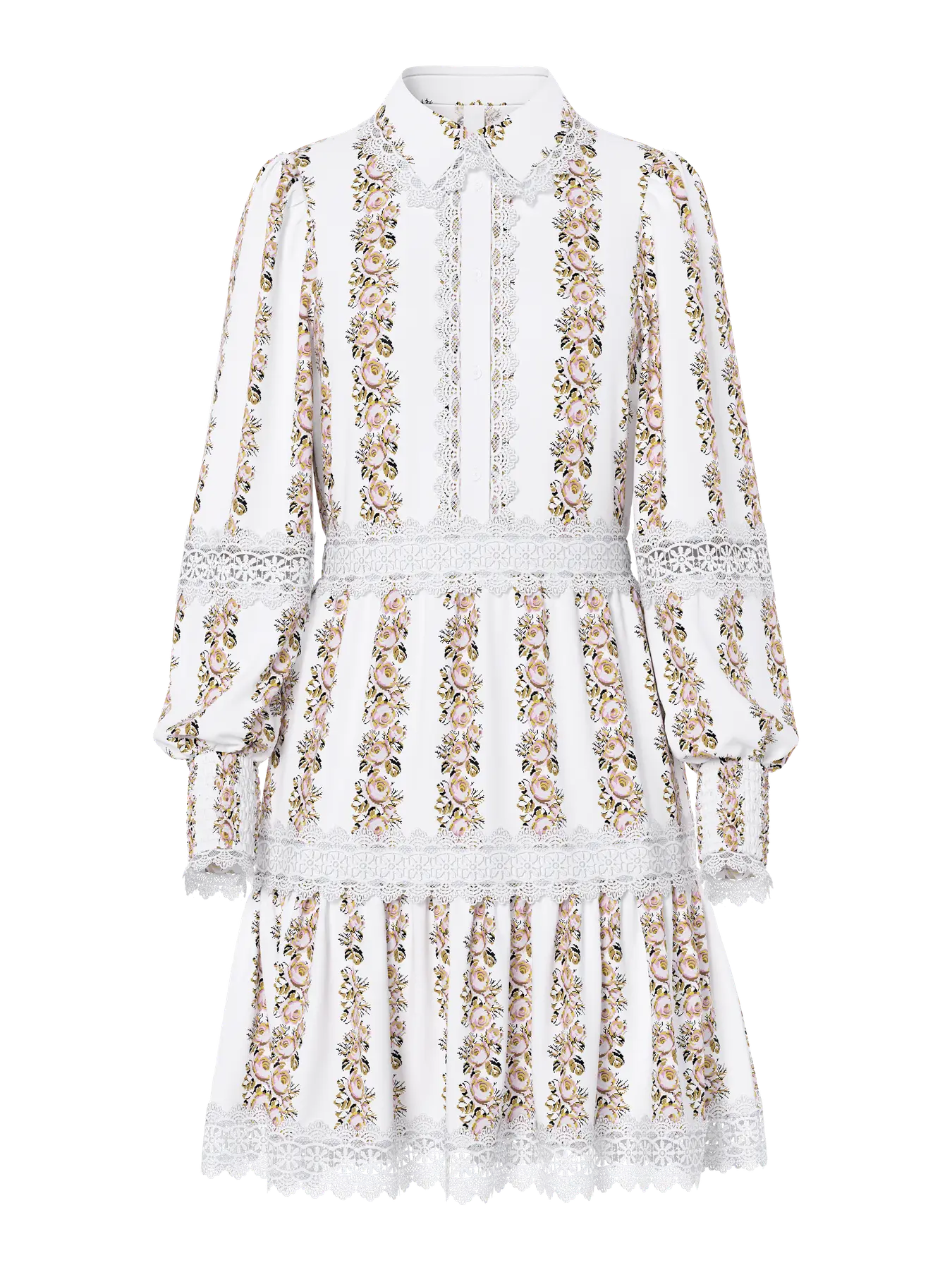 YASPETREA lace tiered floral dress