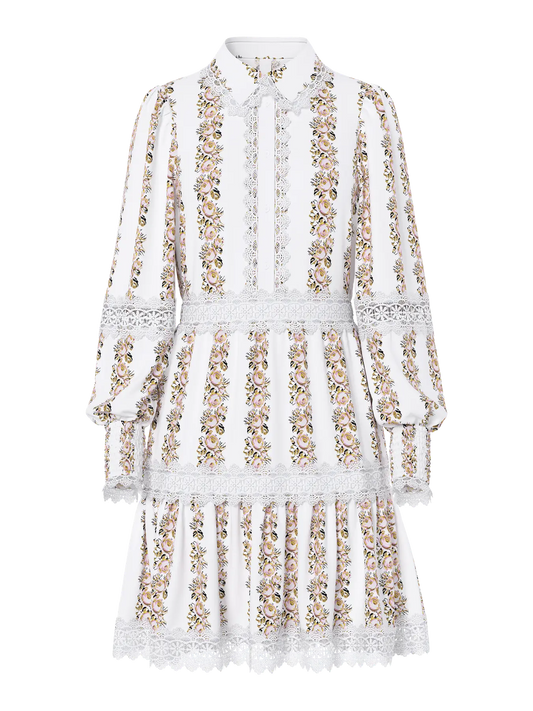 YASPETREA lace tiered floral dress