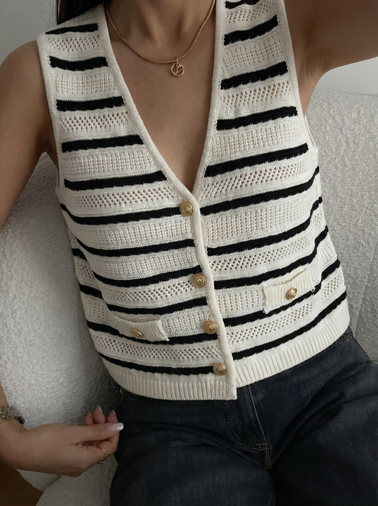 Felicity striped crochet top