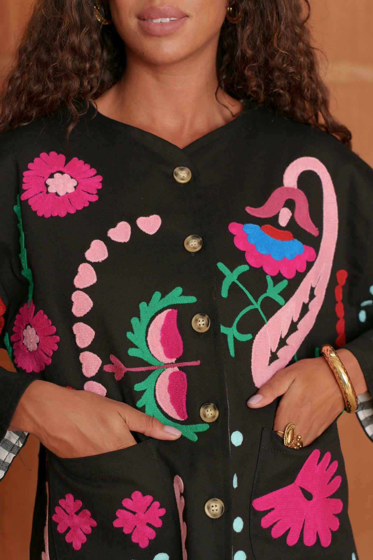 Danielle black embroidered jacket