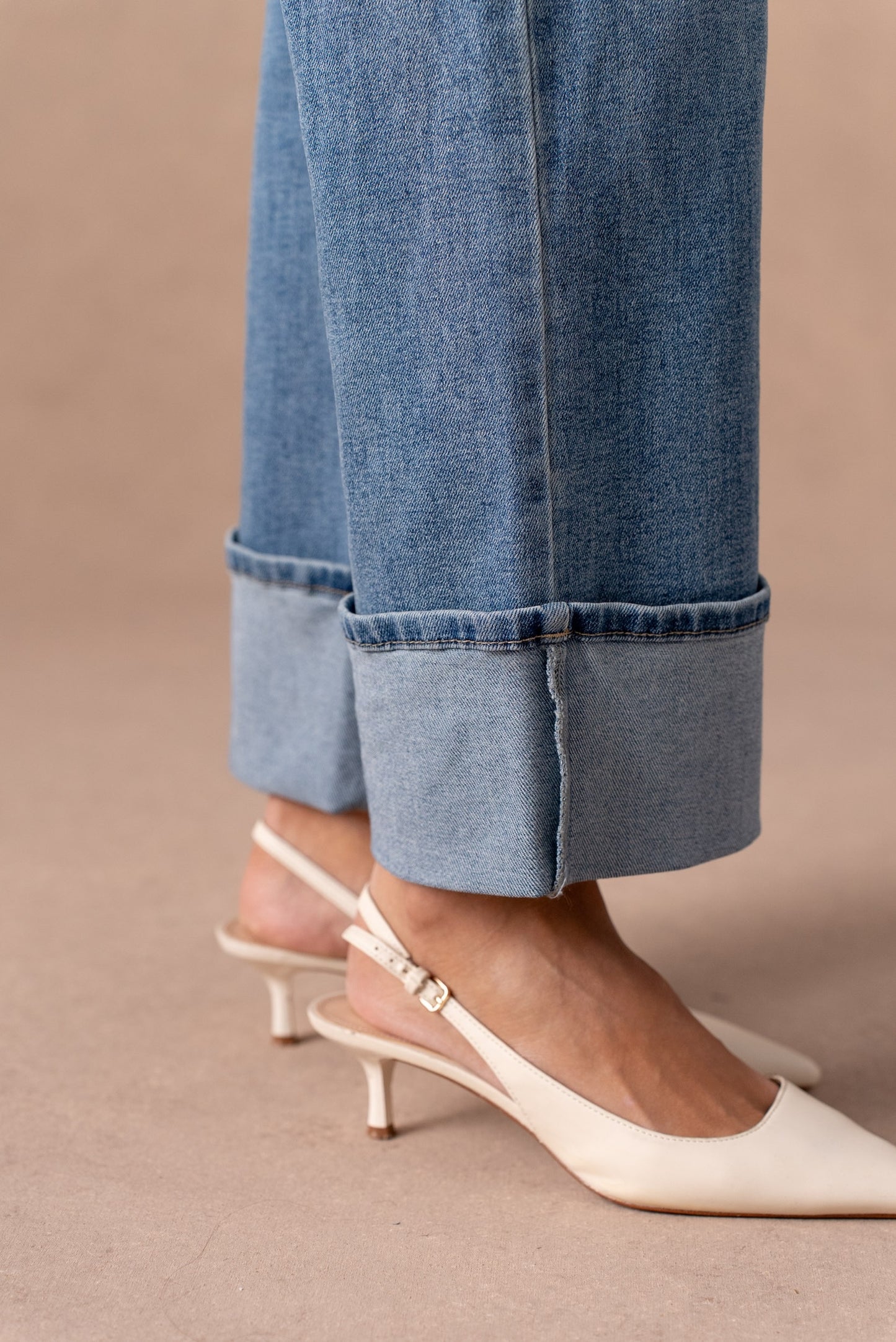 Eva blue turn up wide leg jeans