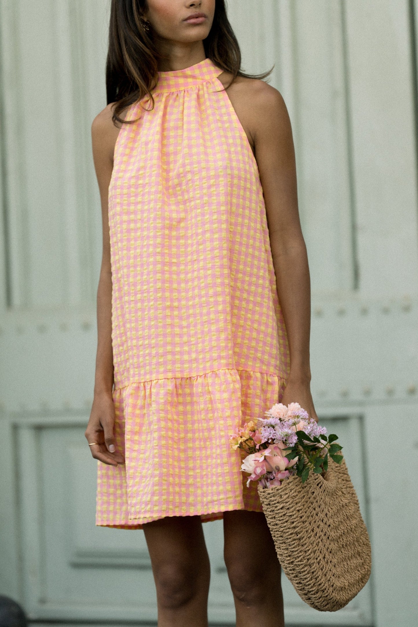 Suzy gingham bow back dress