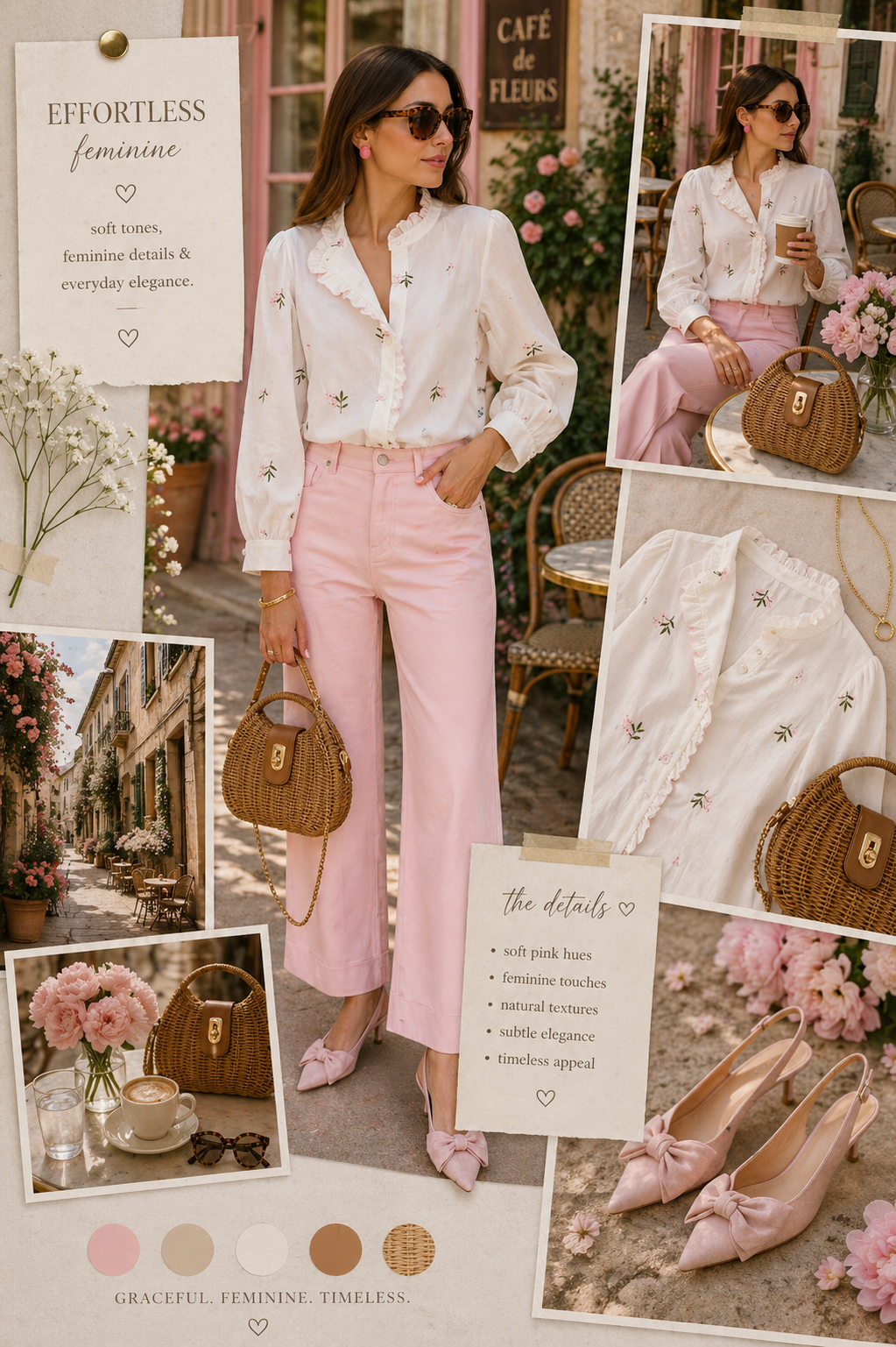 Aoife pink wide leg turn up jeans