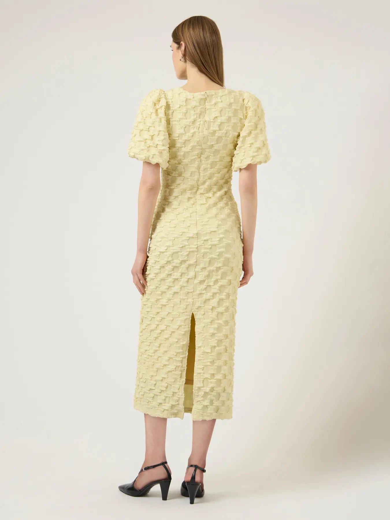YASMIAMAJA 2/4 yellow puff sleeve dress