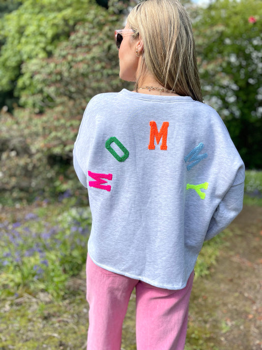 Mommy rainbow grey sweatshirt