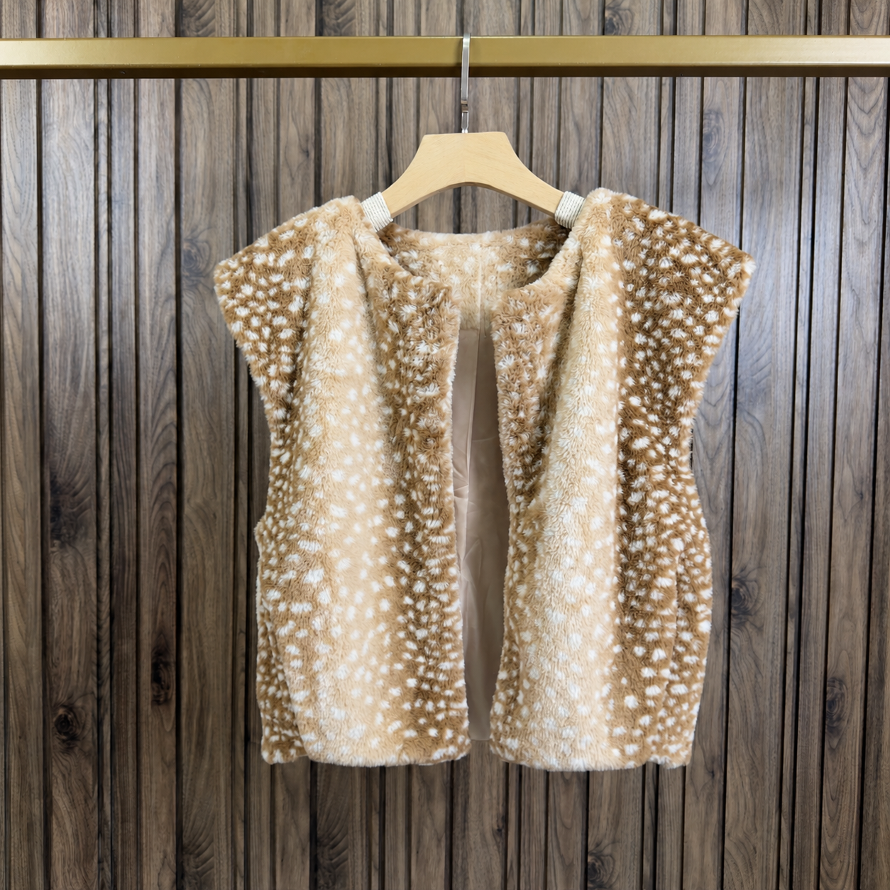 Beth Bambi print fur gilet