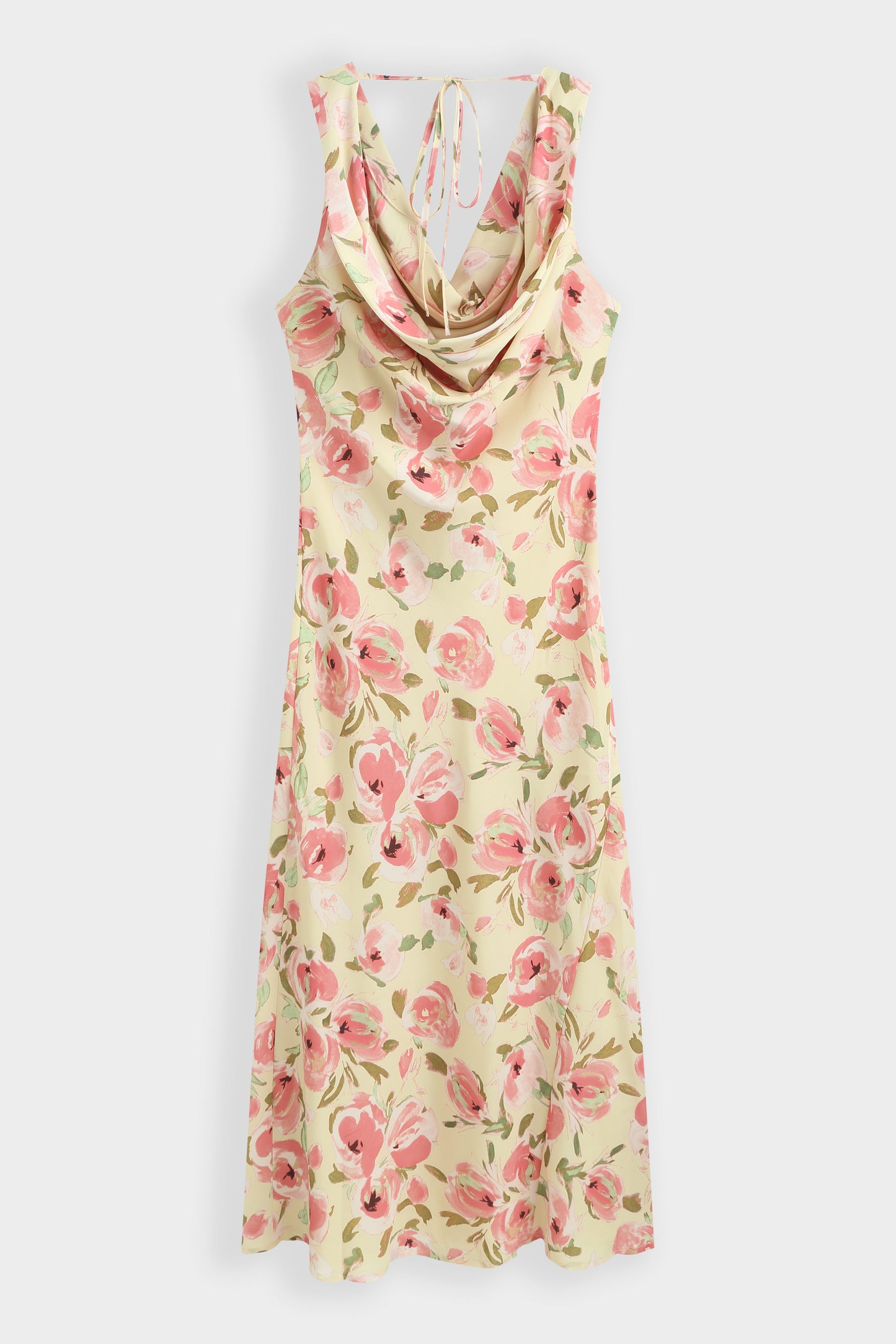 Esme yellow floral cowl neck dress
