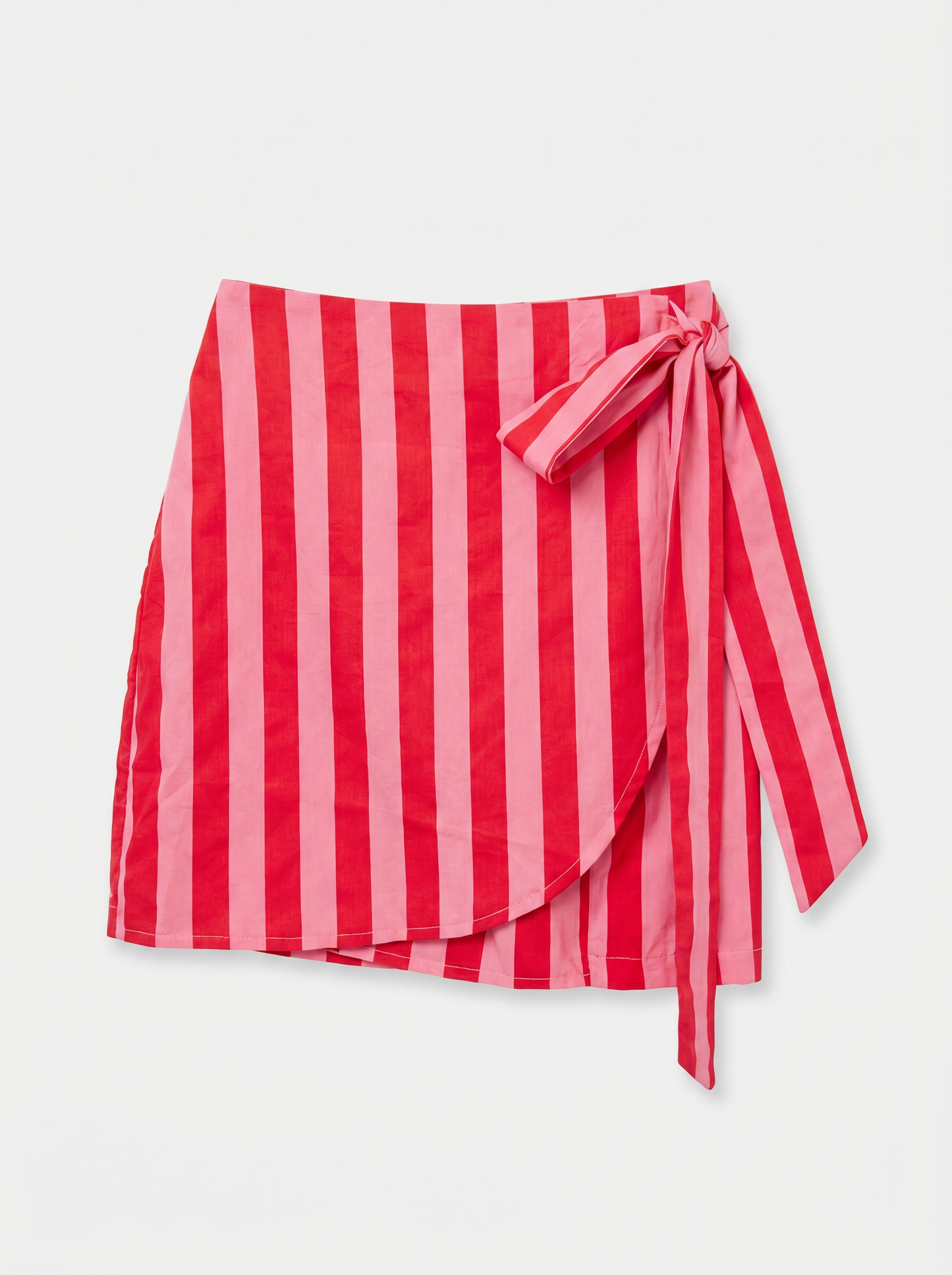 Lara red and pink stripe skirt and blouse set
