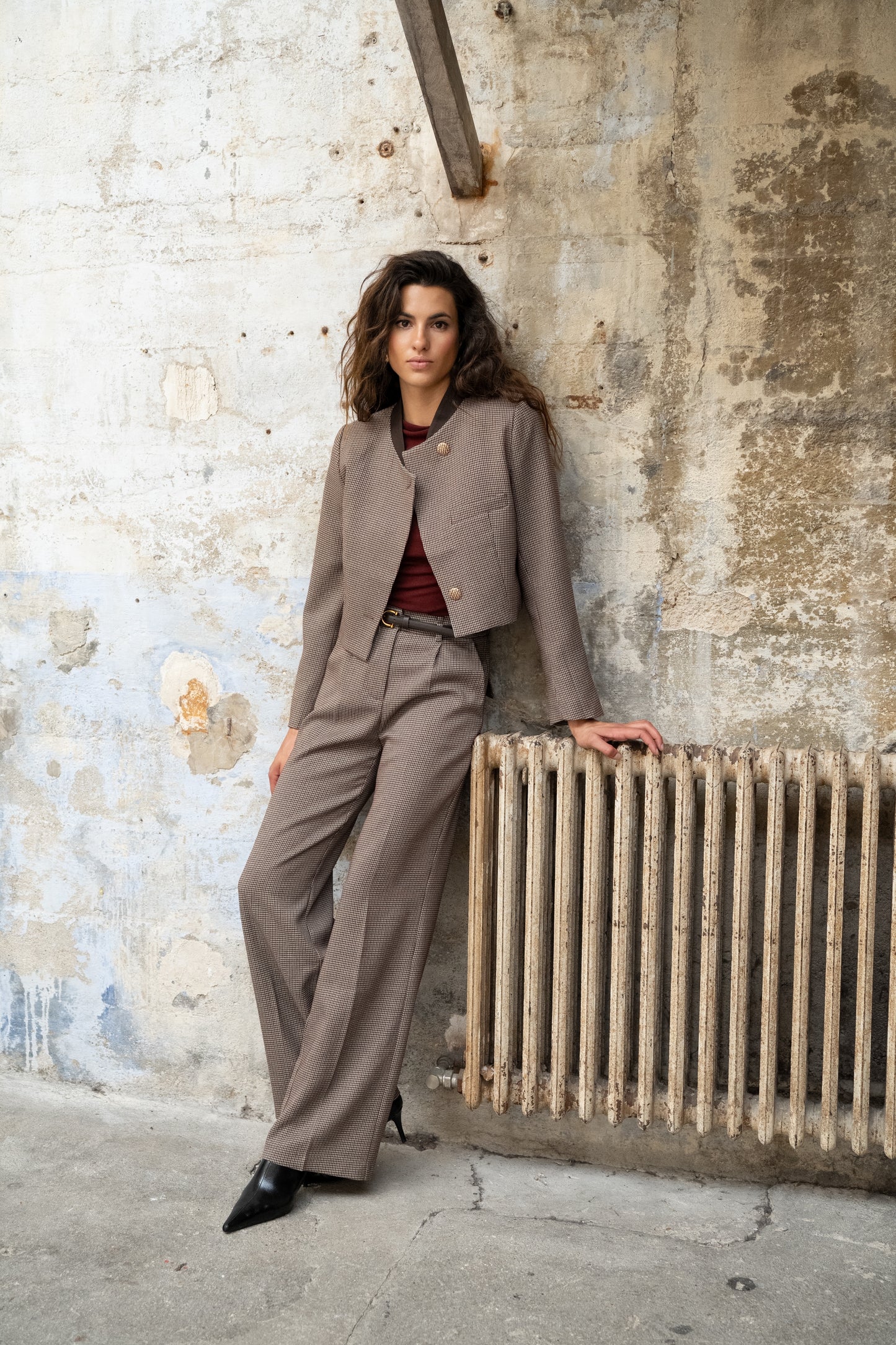 Hazel houndstooth tailored trousers