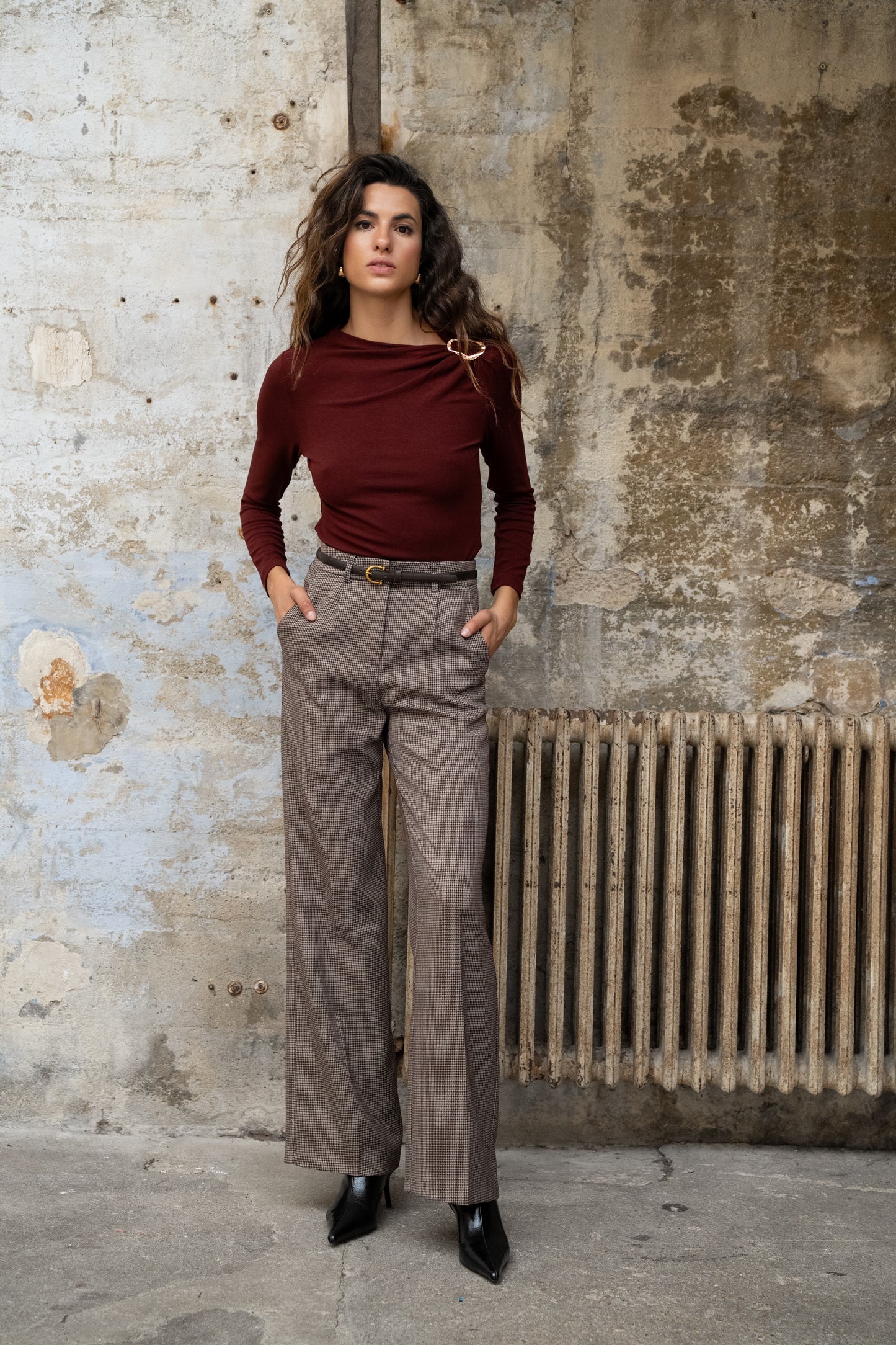 Hazel houndstooth tailored trousers