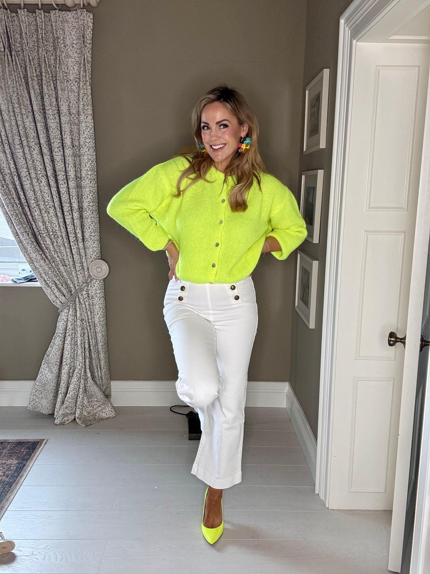 Riley mohair neon yellow cardigan
