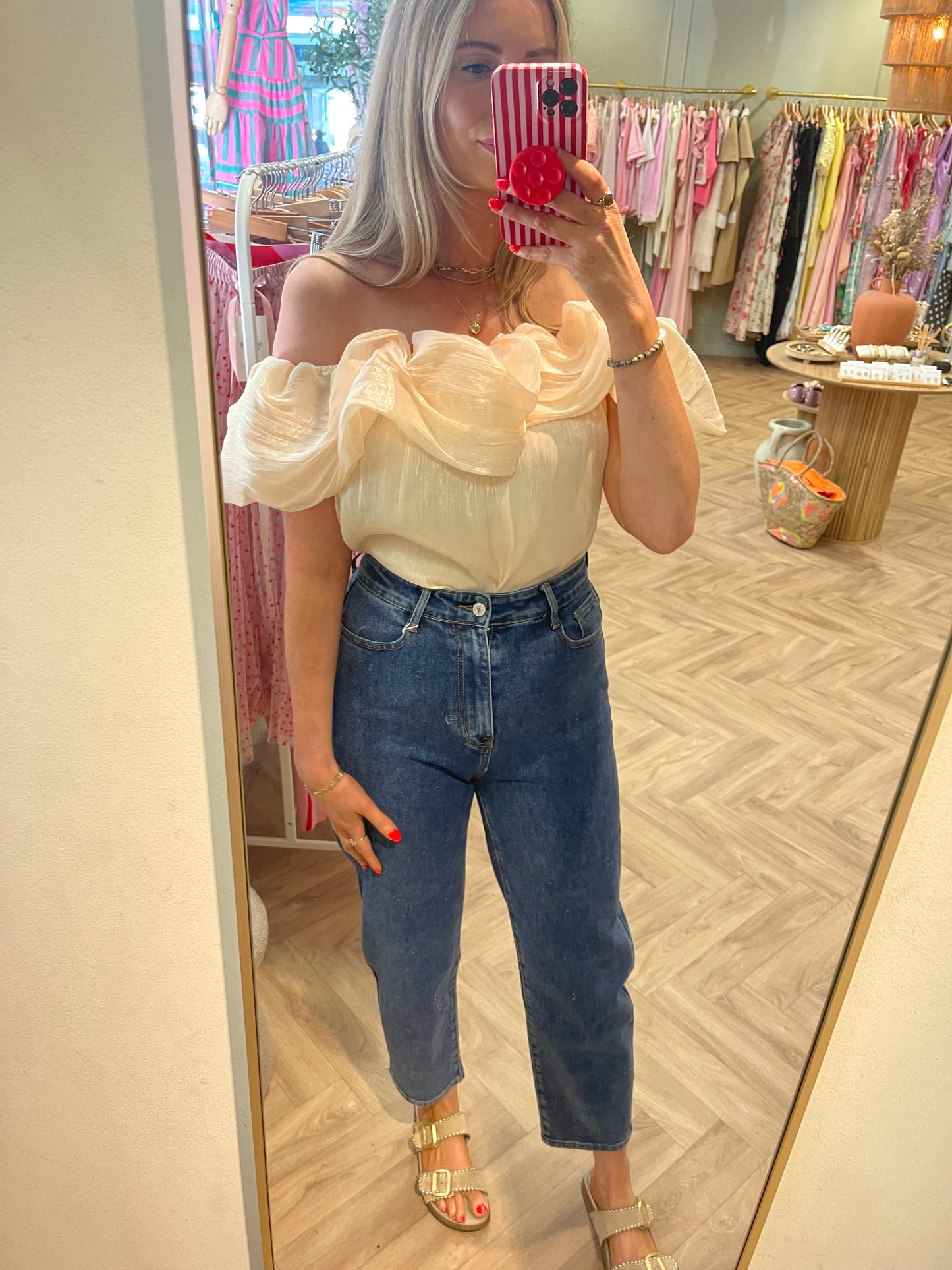 Tina cloud sleeve strapless top