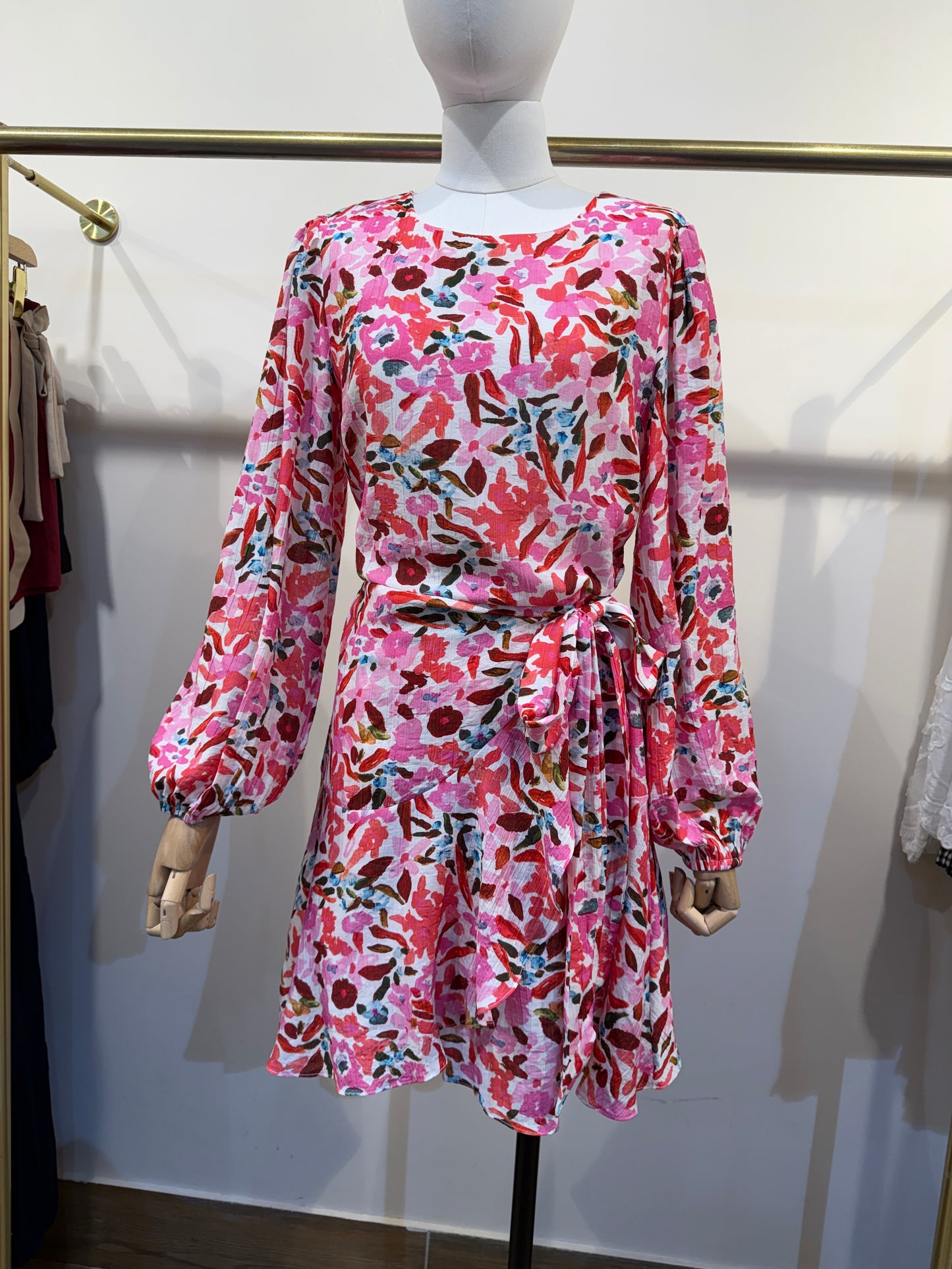 Milly pink floral mini dress