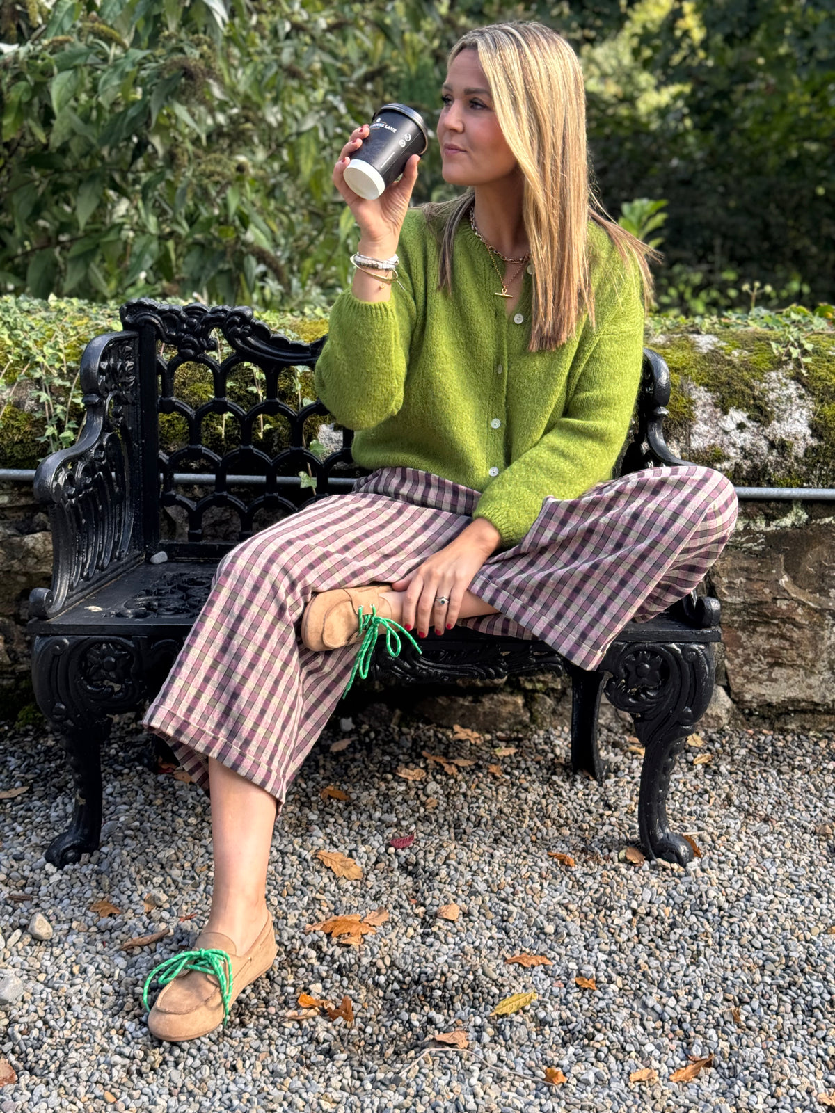 Riley 20% mohair green cardigan