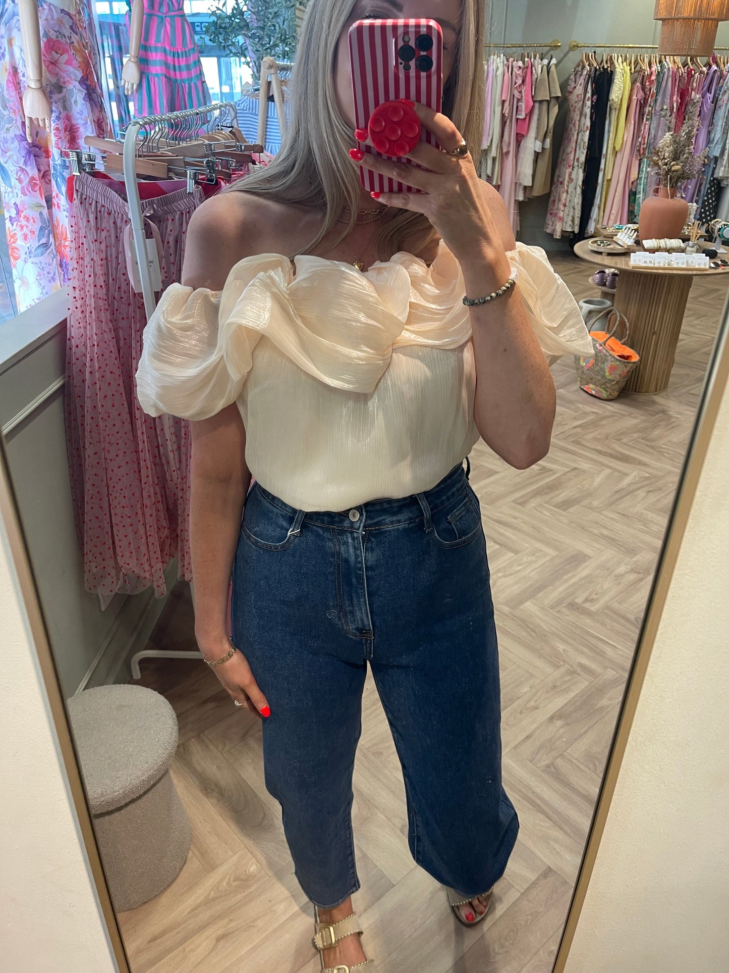 Tina cloud sleeve strapless top