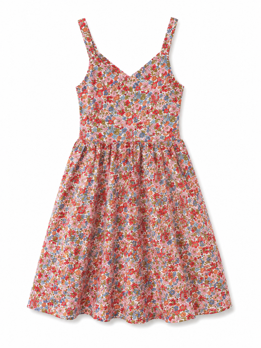 Violet ditsy floral sun dress