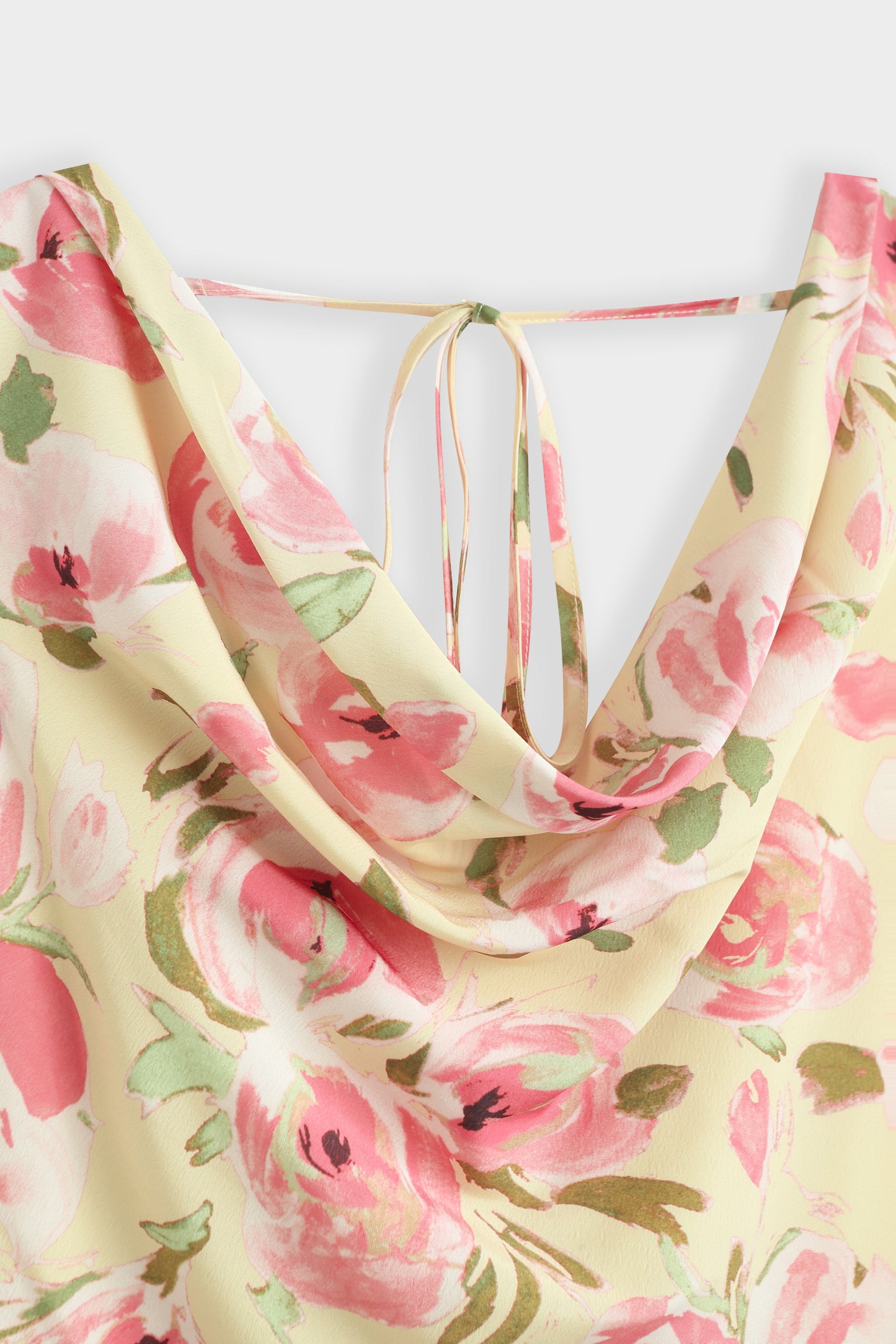 Esme yellow floral cowl neck dress