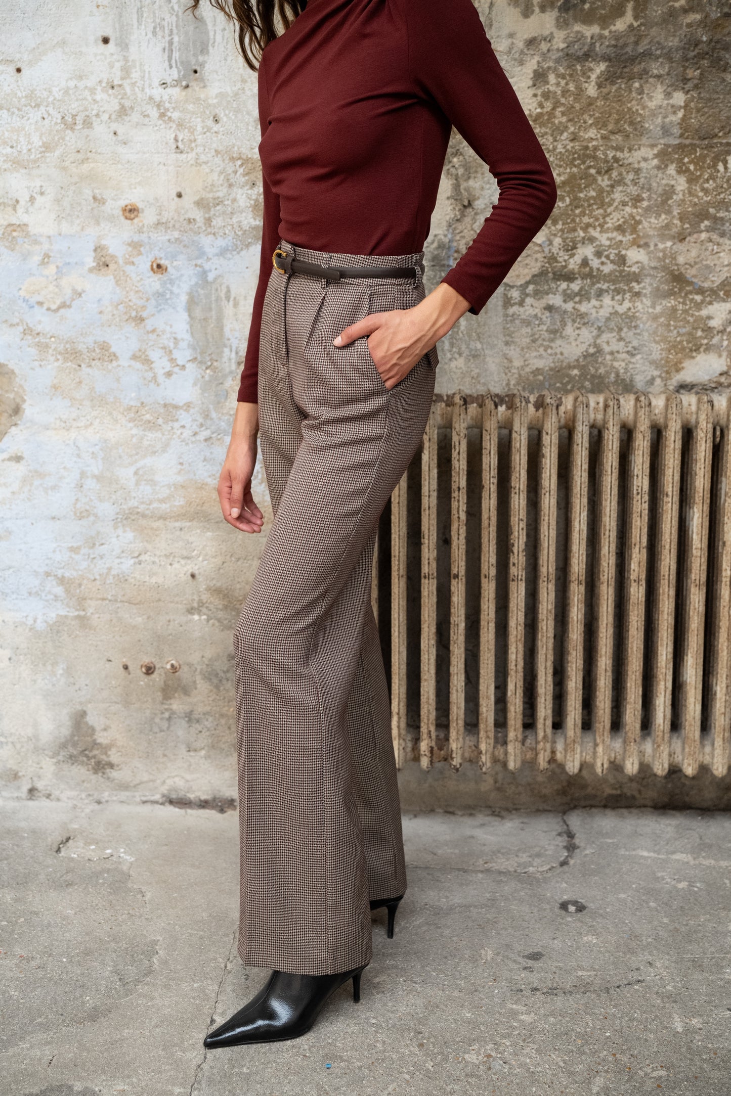 Hazel houndstooth tailored trousers