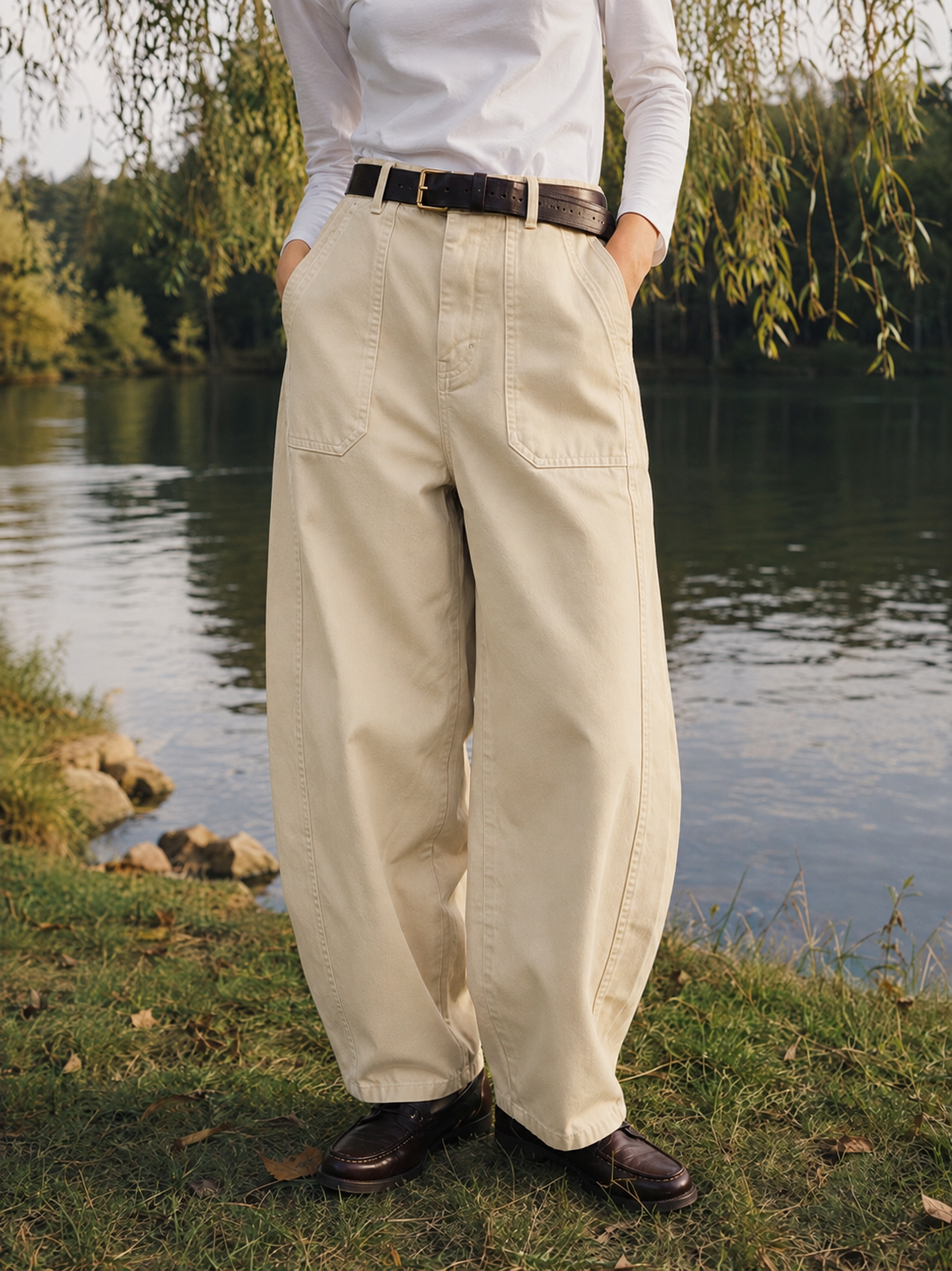 Heidi barrel leg jeans with belt