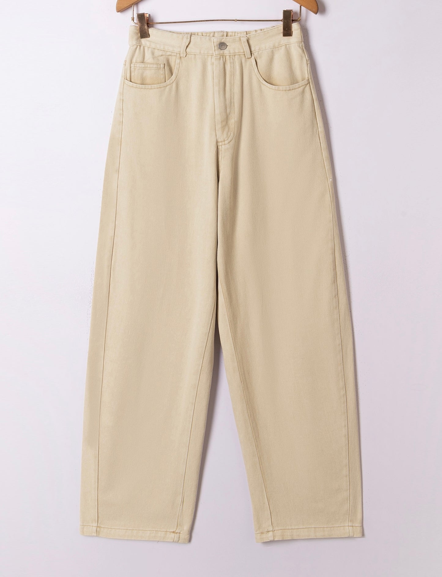Odette beige balloon barrel Jeans